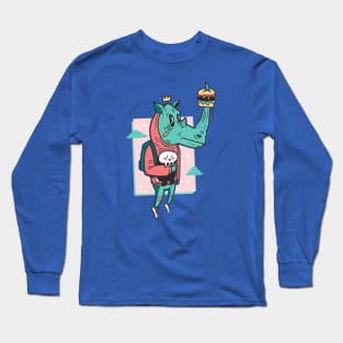 RHINOCEROUS WITH A CHEESEBURGER Long Sleeve T-Shirt